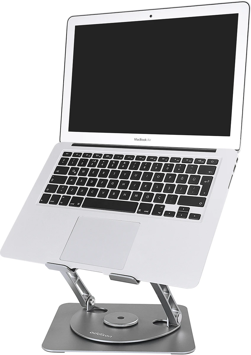 360 Derece Dönebilen Fanlı Rgb Işıklı Ayarlanabilir Metal Laptop Stand